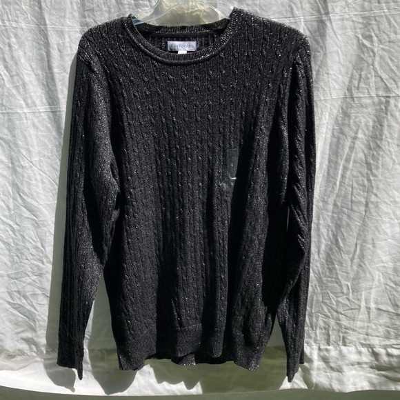 Kim Rogers Black and Silver Sweater NWT, Size Large - Picture 1 of 7